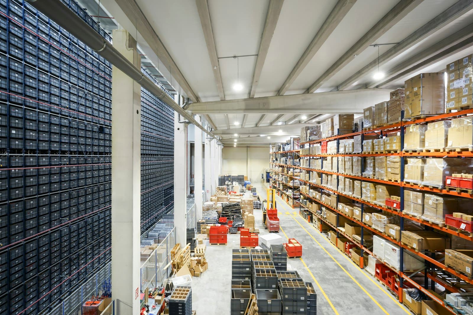 A warehouse of packed boxes ready to ship