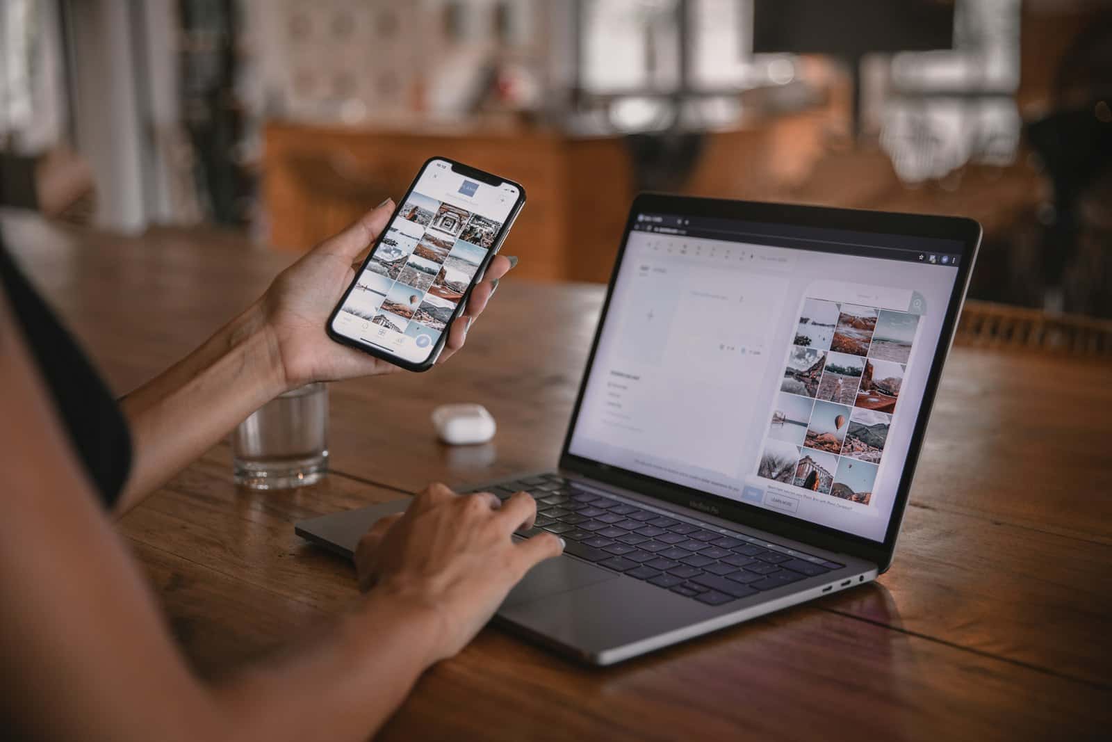 A person holding a phone showing a shopping page